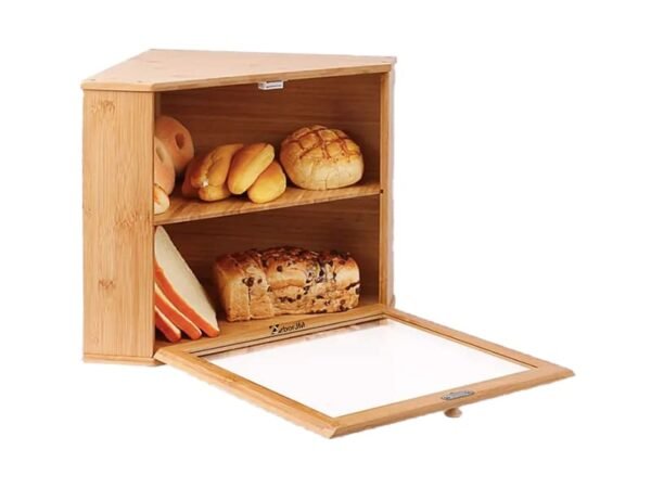 K-JMCB0568T Double Layer Corner Bamboo Bread Box