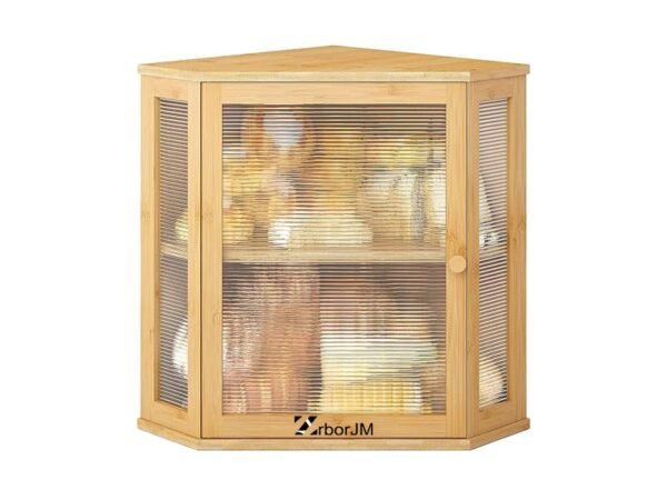 K-JMCB0915T Kitchen Countertop Corner Bamboo Bread Box