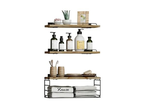 Floating Wall Shelves with Storage Basket (3 set, Original)